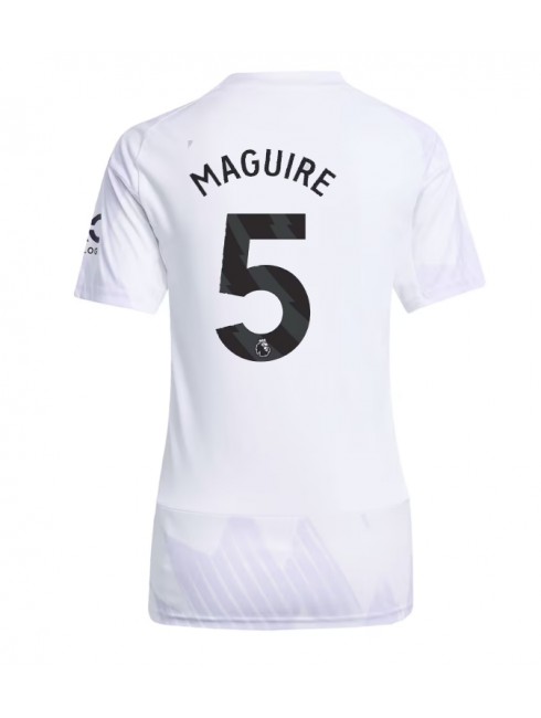 Ženski Nogometna dresi replika Manchester United Harry Maguire #5 Gostujoči 2025-26 Kratek rokav Ženski Nogometna dresi replika Manchester United Harry Maguire #5 Gostujoči 2025-26 Kratek rokav